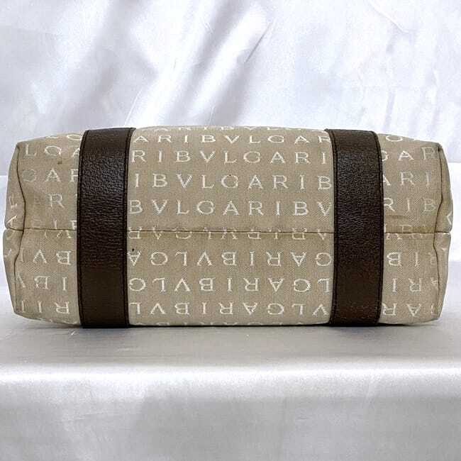 Bvlgari tote bag ec-21030 Beige Brown Logomania Pouch included
