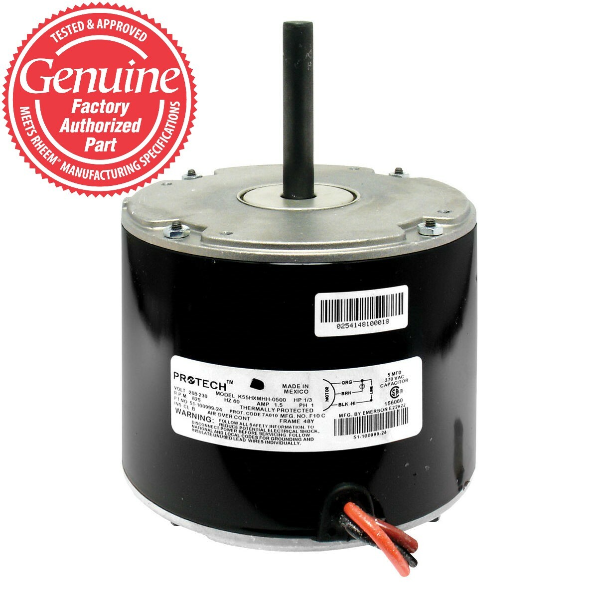 Rheem 51-102500-10 1/3 HP 208-230/1/60 825RPM Condenser Motor CCW