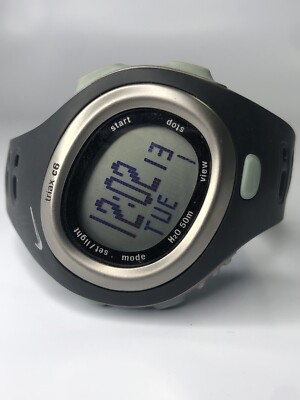 MEN'S NIKE TRIAX C6 SM0014 STEEL URETHANE GRAY BLACK BAND SILVER TONE Watch | eBay