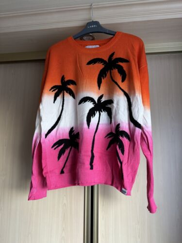 Superdry Women’s Palm Dip Dye Crew Neck Jumper Size L - Picture 1 of 4