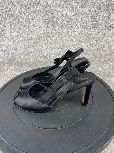 Kate Spade New York Heels Womens Size 9.5 M Slingback Black Bow - Picture 3 of 12