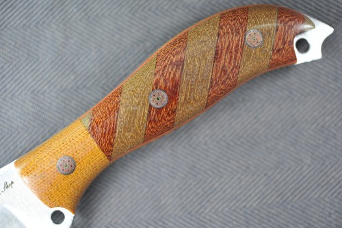 Busse Custom EMT Every Mean Trail .17" Satin INFI, Grexed Stacked Canvas Micarta - Picture 3 of 13