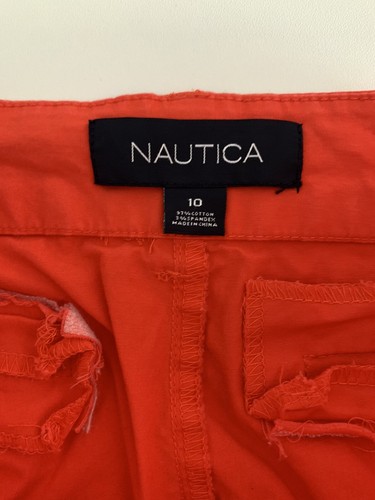 Nautica Size 10 Women’s Red Orange Cropped Capri Pants Great for Fall! - Picture 6 of 8