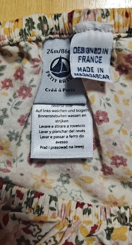 Pantalones cortos con estampado de flores de algodón para niñas pequeñas 24 mos/86 cm nuevos sin etiquetas - Imagen 3 de 3