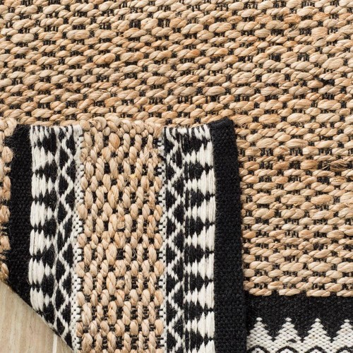 SAFAVIEH Woven Border Runner Rug 2ft.x22ft. Indoor Natural Fiber in Beige/Black - Bild 3 von 4