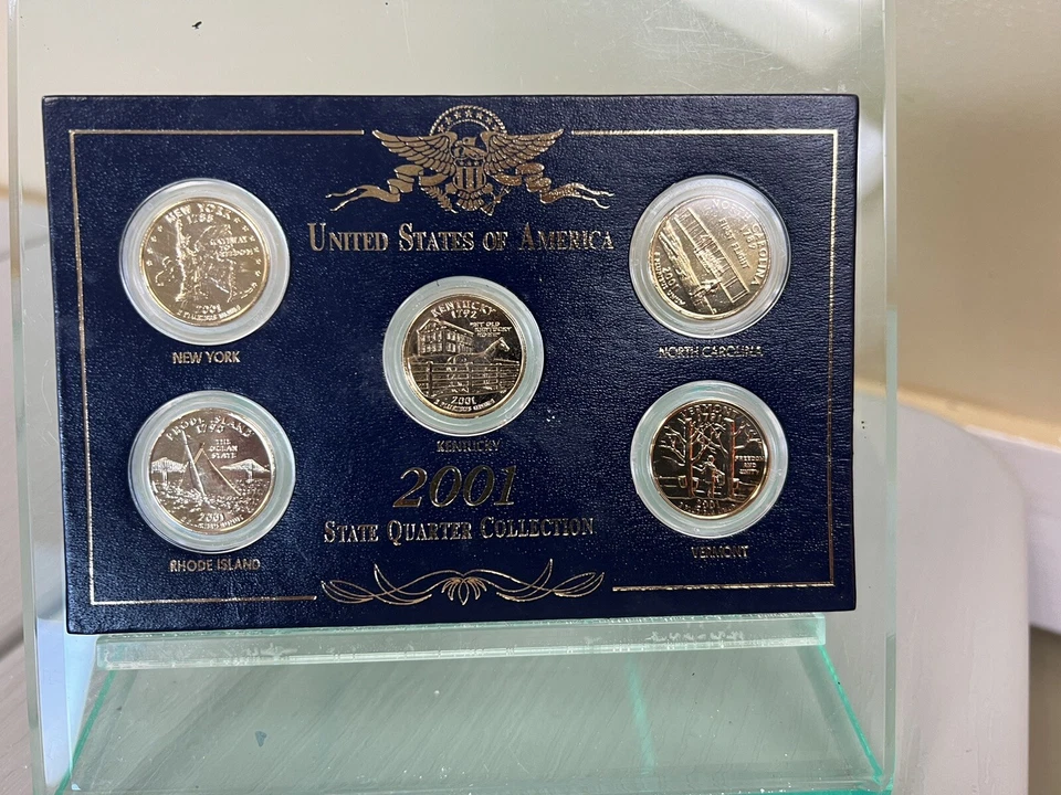 2001 US State Quarter Collection "24 KT Gold Plated" Set of 5 - Image 2 of 4