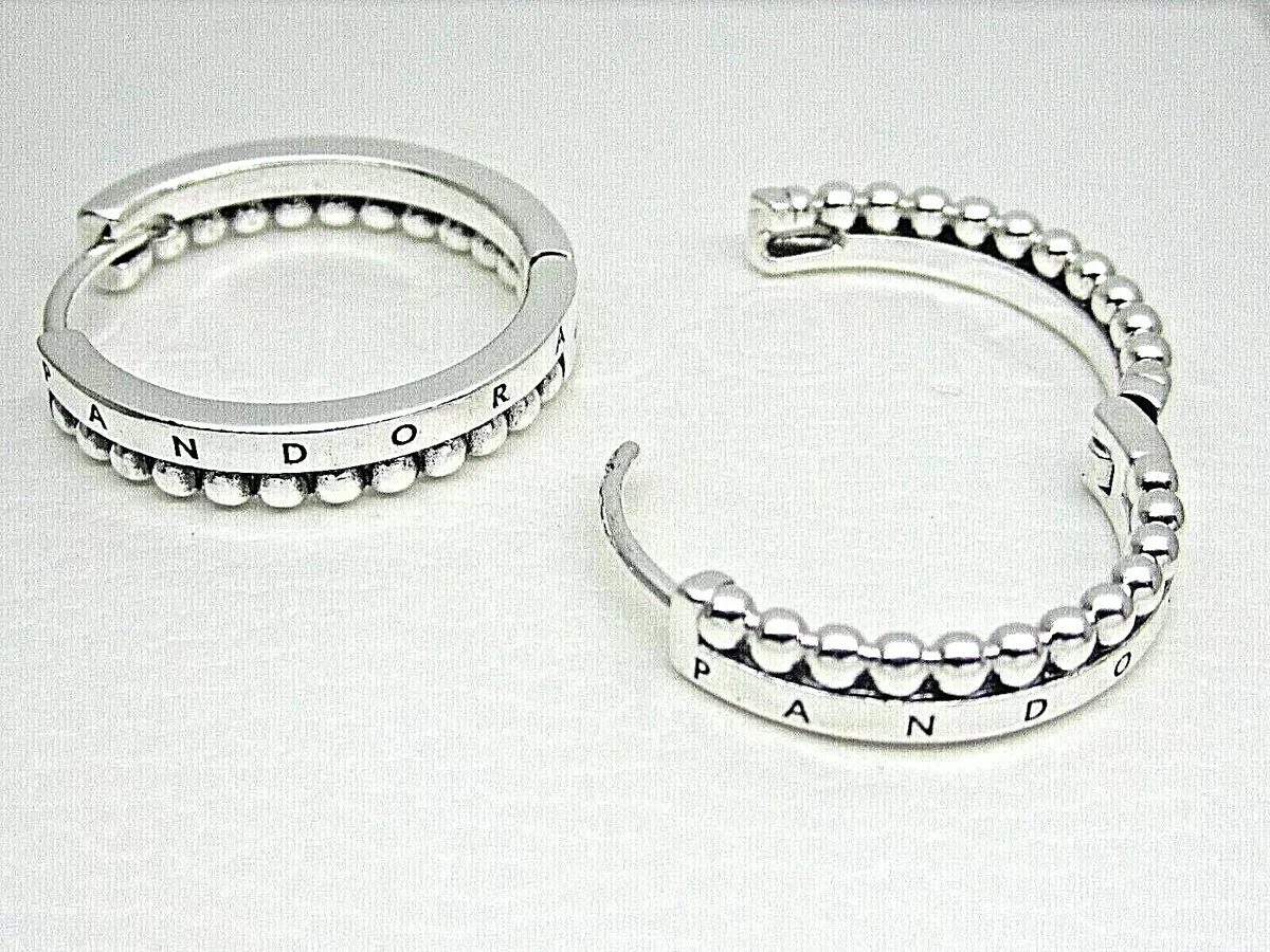 Pandora Final Sale - Signature Logo & Beads Hoop Earrings | Sterling Silver | 292310C00