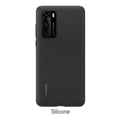 COQUE TÉLÉPHONE HUAWEI POUR P40 | PU OU SILICONE - NOIR OU VERT ENCRE | NOIR - Photo 4/20