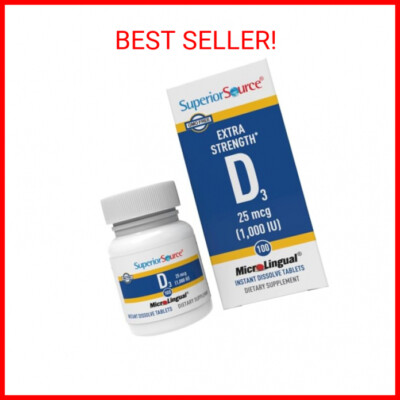 Superior Source Vitamin D3 1000 IU, Quick Dissolve MicroLingual Tablets, 100 Cou