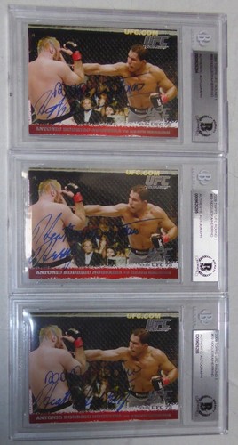 Antonio Rodrigo Nogueira Heath Herring Signed 2009 Topps UFC Rookie Card #69 BAS - Picture 2 of 12