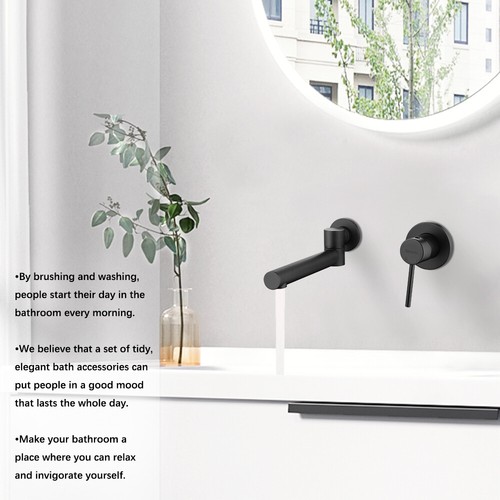 Decaura Bathroom Tap Bath Elbow Spout Wall Water Basin Bathtub Shower Mixer Taps - Picture 79 of 143