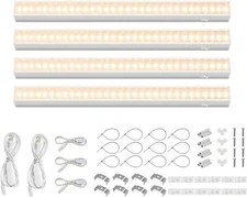 Barrina T5 LED Grow Light Full Spectrum Sunlight 1FT Plant Lamp Yellow 4 Packs