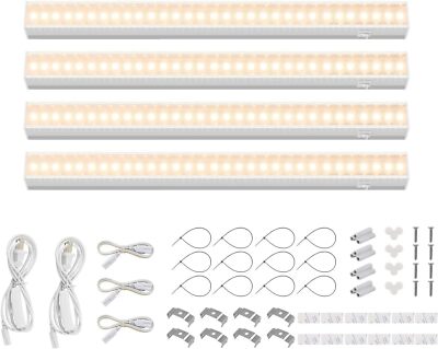 Barrina T5 LED Grow Light Full Spectrum Sunlight 1FT Plant Lamp Yellow 4 Packs