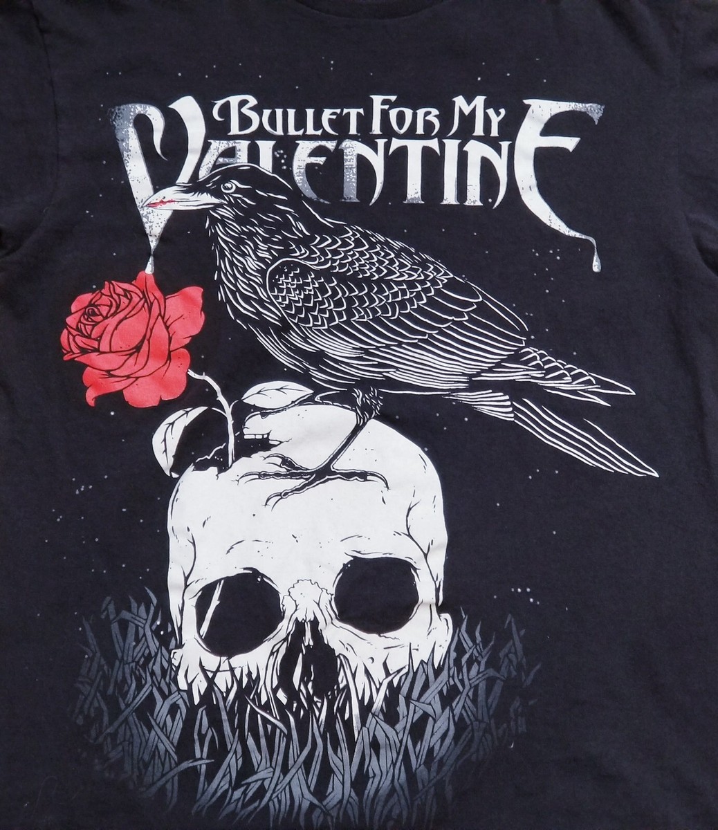 Bullet For My Valentine T-Shirt Men Medium Crow Skull Rose