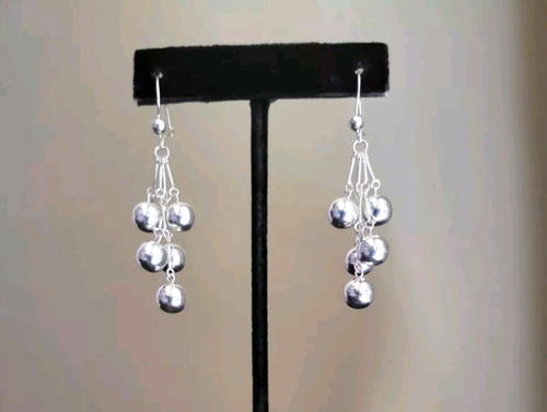 Erick's Sterling Silver Beaded Earrings Taxco.925 - Picture 3 of 6