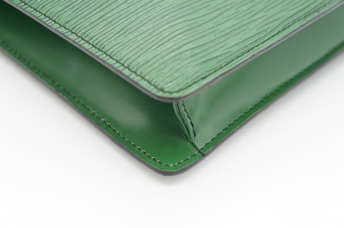 LOUIS VUITTON Epi Green Leather Montaigne Clutch Bag Accessories Bag Used France - Picture 4 of 16