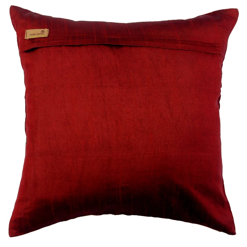 Square Decorative Pillow Case Red 16"x16", Sofa Decor Silk Fabric - Admirable - Image 4 of 4