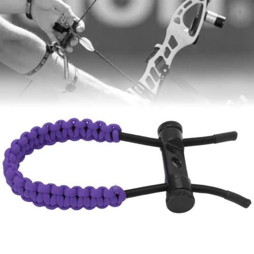Cabestrillo de muñeca de tiro con arco trenzado púrpura para cuerda de cordón de arco compuesto - Imagen 1 de 22