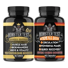 Test Booster Monster Test Gold 60ct & Nitric Oxide 60ct- Muscle Mass