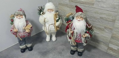 Babbo Natale 90 Cm.Babbo Natale Bianco Rosso Grigio Vintage Grande 33 Cm Alto Pupazzo Santa Claus Ebay