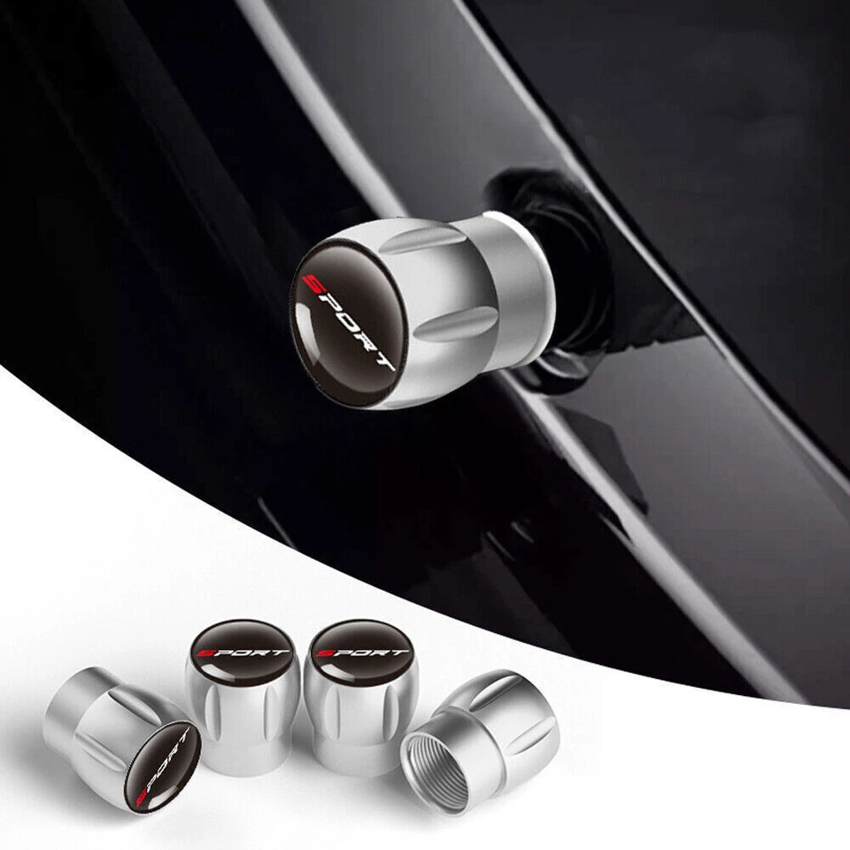4pcs/Set Sport Logo Aluminum Car Wheel Tire Valve Stem Caps Cover Dustproof - Image 4 of 4