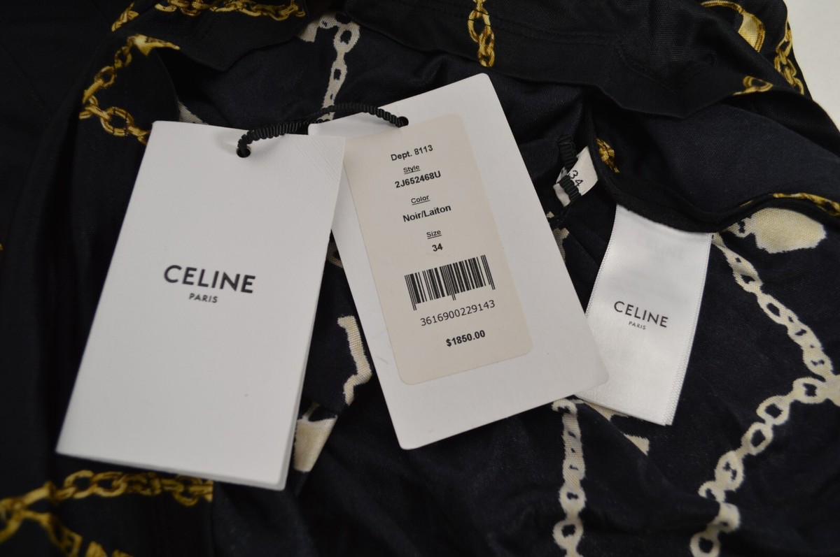 NWT Celine Gold Chain Print Mini Skirt Size 34 | eBay