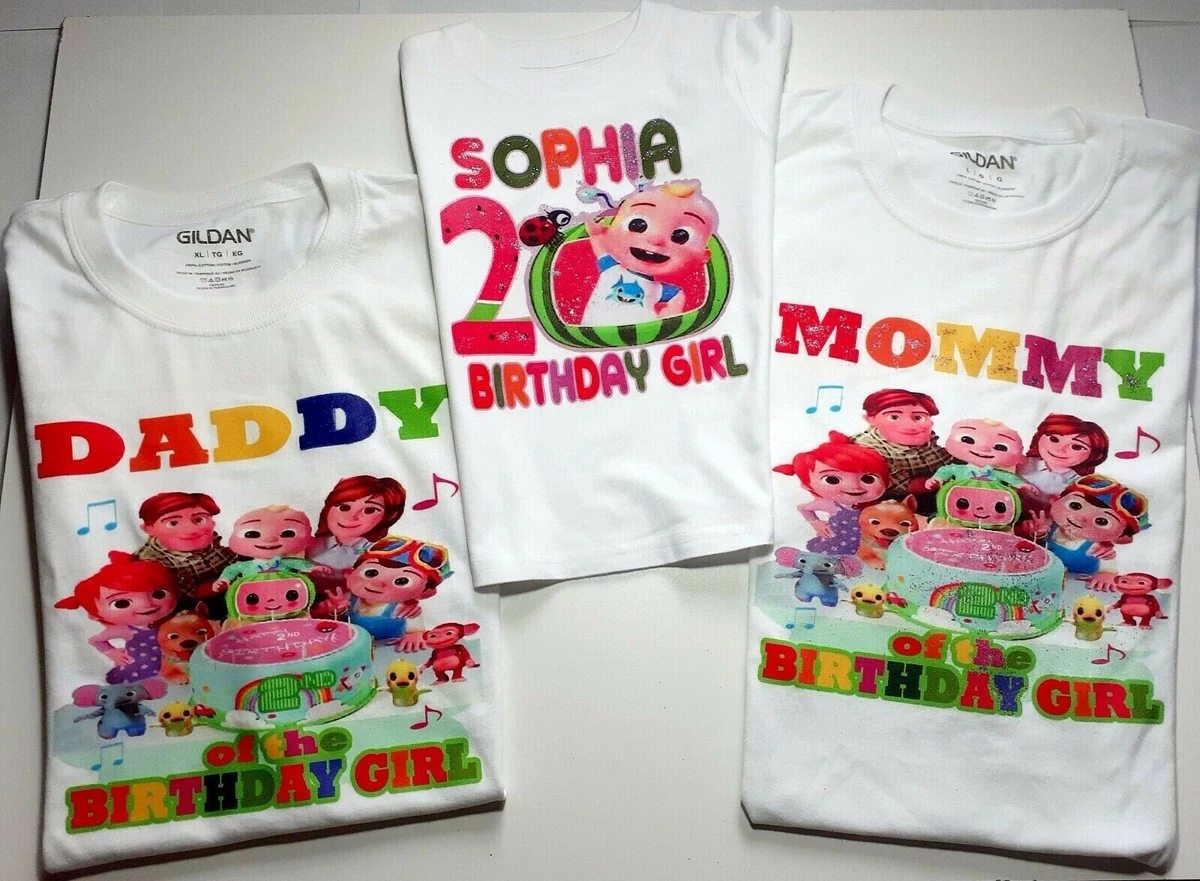 Matching birthday shop shirts for family