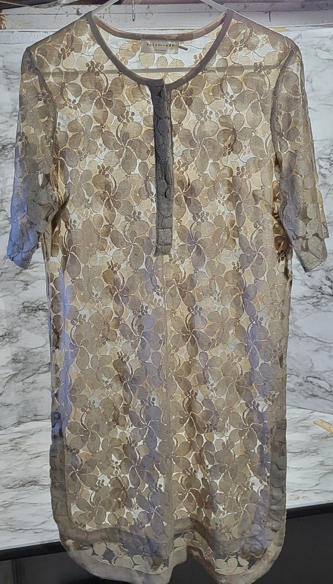 Rosemunde Copenhagen Shell Dress. Sheer. Lace. S/M. Beige. Shimmer. Short...