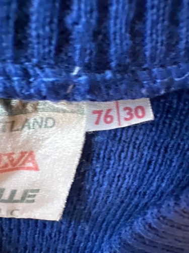 Vintage 80s Glenavla Courtelle Blue V-Neck Sweater Made In Scotland Size S - Picture 4 of 5
