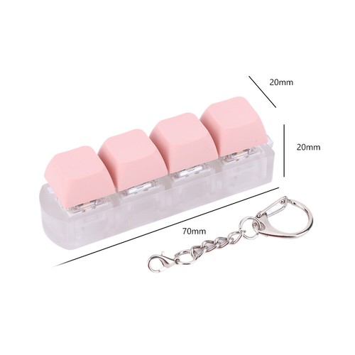 Keyboard Key Button Keycap Fidget Keychain Decompression (Pink) - Photo 6/6