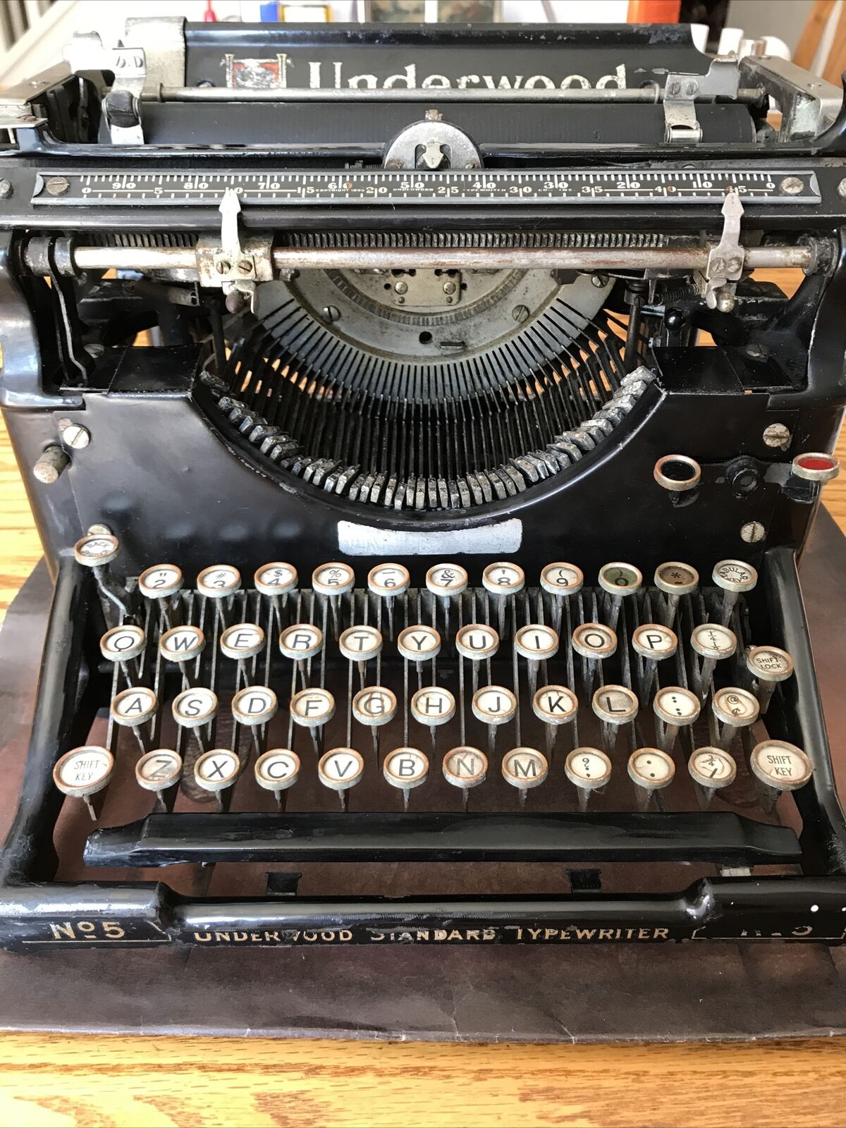 Antique Typewriter Underwood No. 5 Standard • 1919 Serial # 1253085 Black  Writer