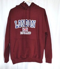 Men's Amazing London Sweatshirt London England Size L Hooded Sweatshirt Maroon