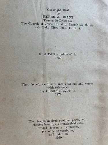 1920 Book of Mormon Double Column LDS Heber J Grant Antique Hardcover - Bild 5 von 15
