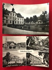 2 x Photo Postcard Rothenburg Lusatia 1958 Martin Ulbrich House, Central School (90560