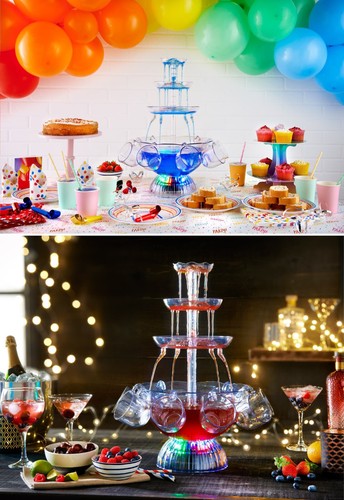 3.1Ltr Colour Changing Party Fountain Includes 6 Cups Jazz Up Your Drinks Table