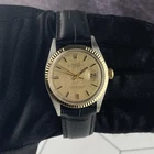 #31 Rolex 36mm Vintage Datejust Mens YG Steel Jubilee Linen Gold Dial Watch 1601