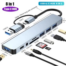 8 in 1 USB-C Hub Type C To USB 3.0 4K HDMI PD Adapter For iPhone Macbook Pro/Air