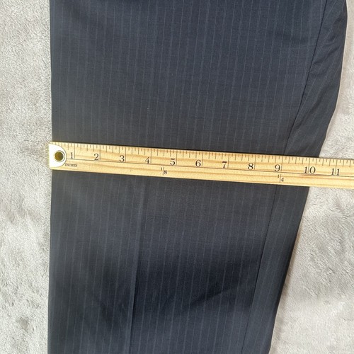 Armani Collezioni Giorgio Suit Blue Pin Striped 40R 34x31 100% Wool Made Italy - Picture 22 of 24