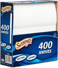 Cutlery 400 Count Disposable Plastic White Knives