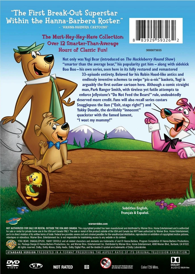 Yogi Bear The Complete Series DVD Daws Butler NEW Foto 3 de 3