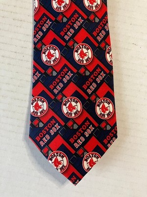 MLB Eagle Neckwear Men's Necktie Tie Silk Boston Red Sox Baseball Logo 57''