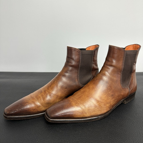 Santoni Chelsea Boot hochwertiges Leder / braun verlaufend / Gr 10 / NP ca. €990 - Bild 1 von 7