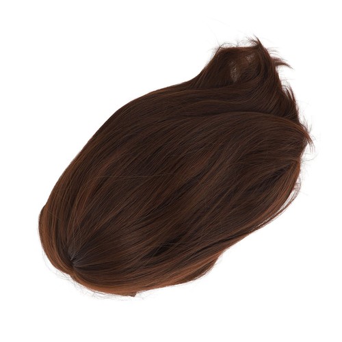 Wig Headgear Brown Black Shoulder Length Bangs Short Straight Hair Women Sty HR6