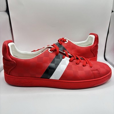 Louis Vuitton Frontrow Damier Red Sneakers Size 9.5 Mens Fit 10.5-11US Authentic