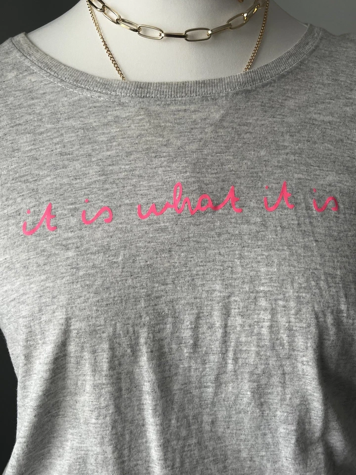 FRUIT OF THE LOOM Size XL Fit 16-18 “It is what it is” Cotton Vest Top T-Shirt - Image 2 of 4