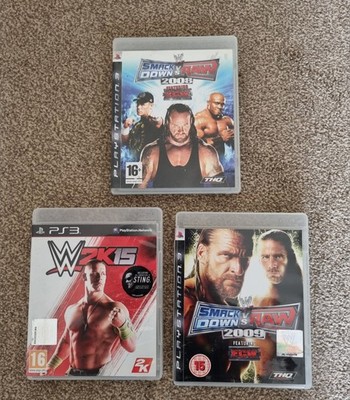 Sony PlayStation 3 Smackdown Vs Raw 2008 & 2009 Plus W2K15 Wrestling Bundle PS3