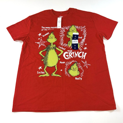 The Grinch Hybrid Apparel ''The Many Moods of the Grinch'' Red Unisex T-Shirt XS