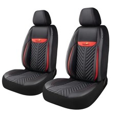 PU Leather Car Seat Covers Front Set Waterproof seat front set Black/Red