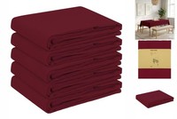 Tischdecke 5 Stk. Rechteckig Weinrot 110X180 Cm Polyester