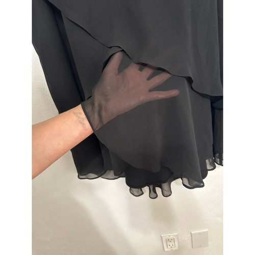 VTG Scarlett Nite Women Midi Whimsigoth Dark Fairy Skirt 18W Black Layered Sheer - Picture 4 of 12